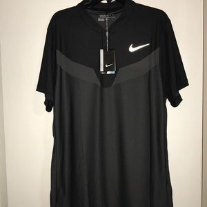 Nike collarless dri fit golf shirt